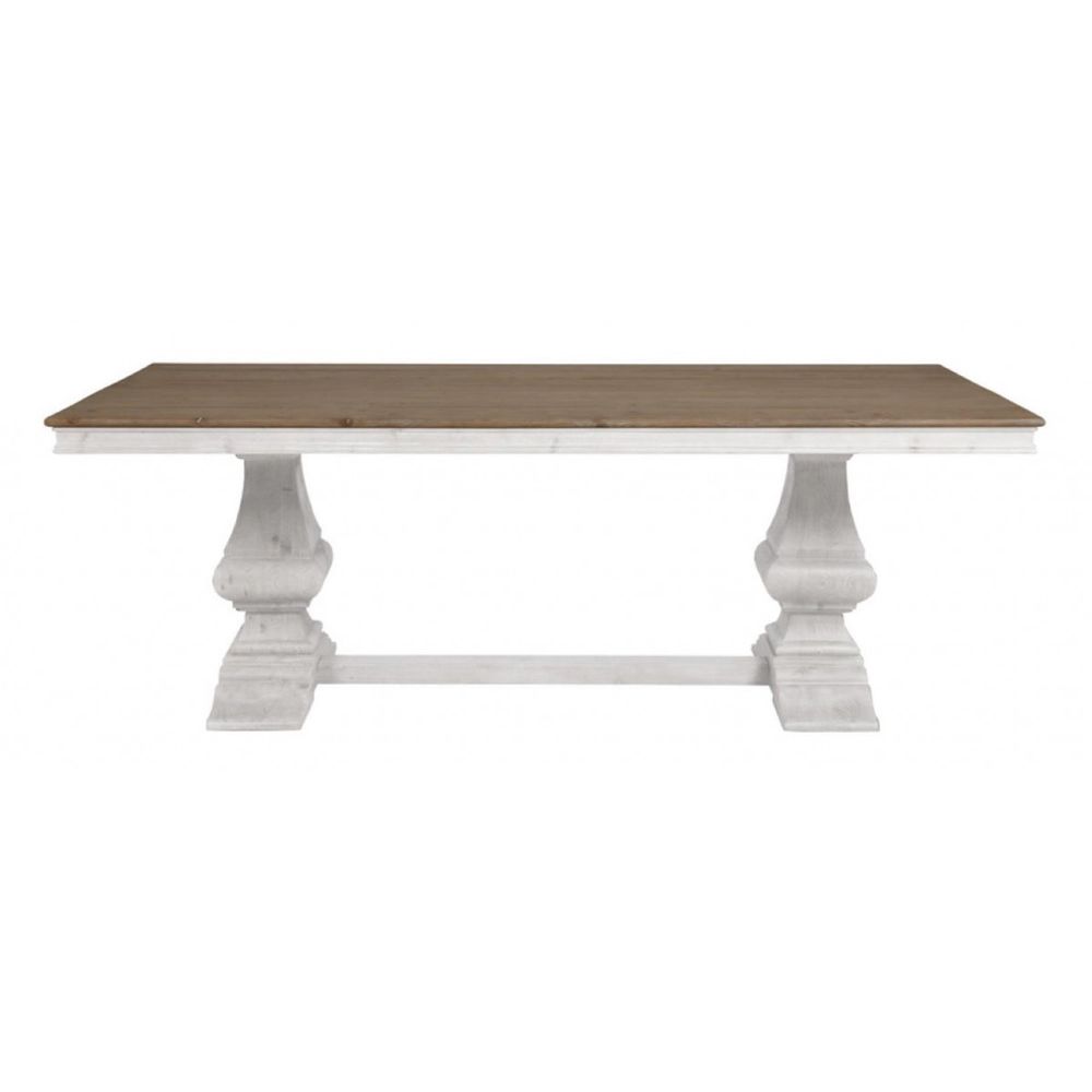 Table rectangulaire bois blanc - héritage interior's