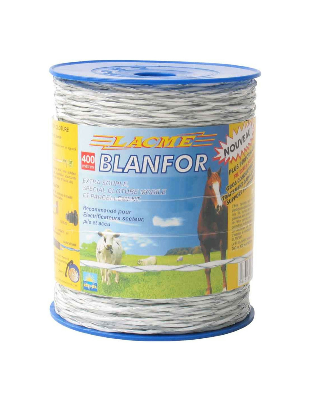 Fil blanfor 400 : souple, ø 2,2mm, 2 conducteurs acier galva § 0,50mm - 400m