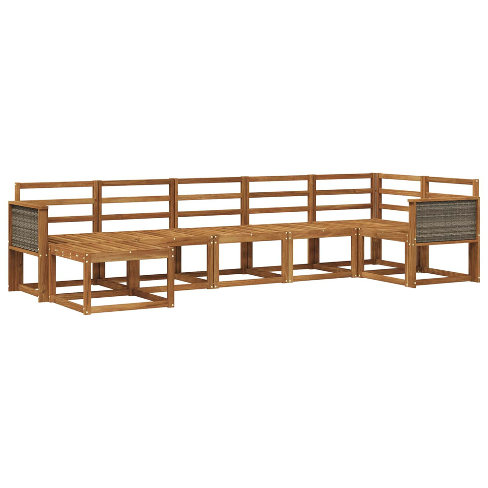 Ensemble de canapés d'extérieur 7 pcs naturel