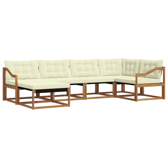 Ensemble de canapés d'extérieur 6 pcs naturel et crème