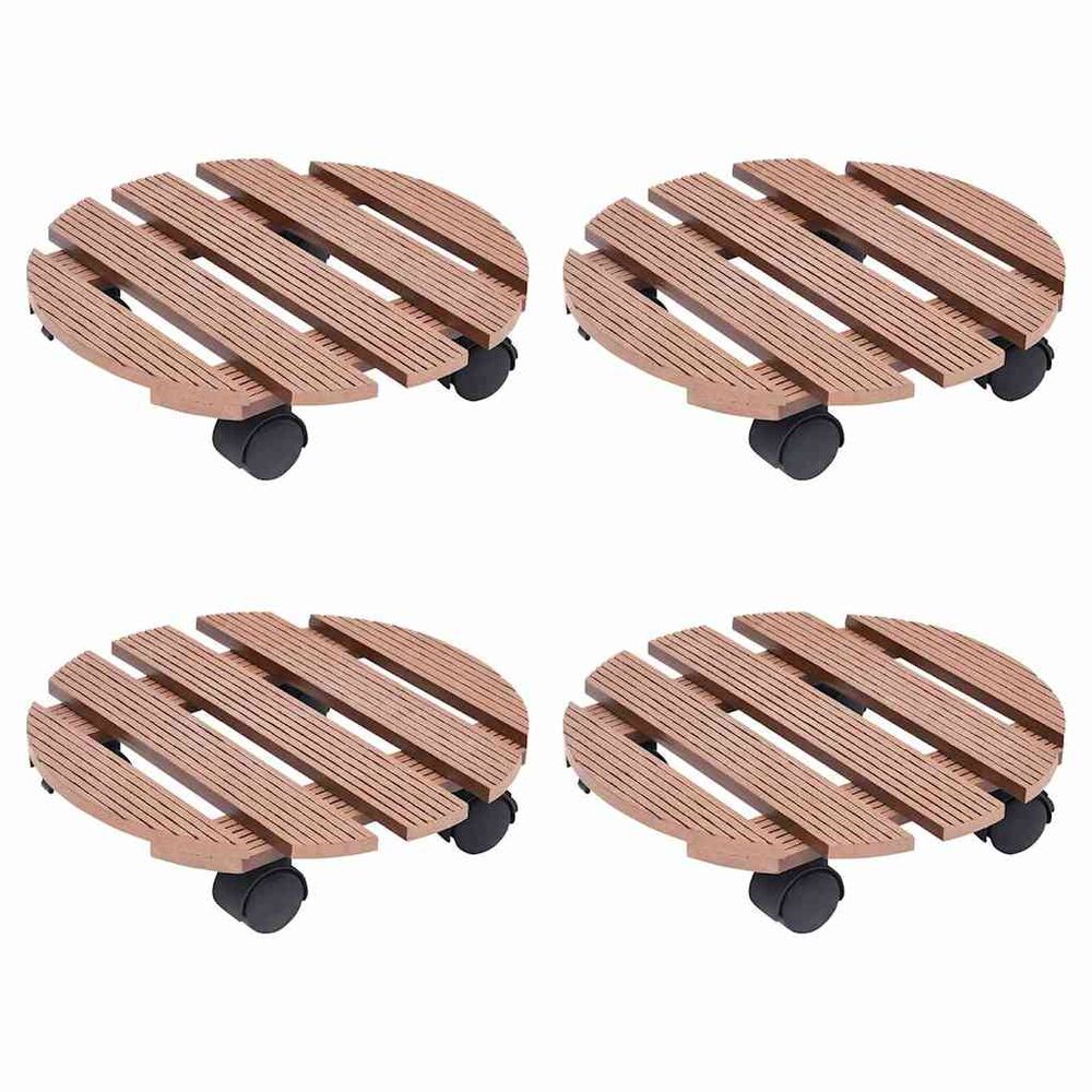 Chariots à plantes 4 pcs marron ø30x7,5 cm wpc