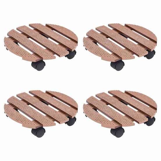 Chariots à plantes 4 pcs marron ø30x7,5 cm wpc