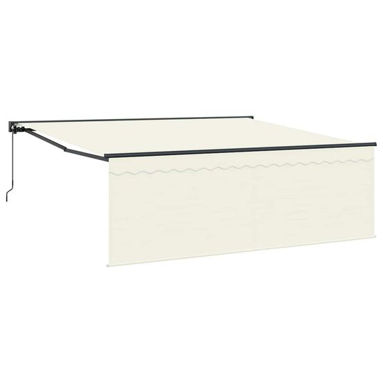 Auvent rétractable crème 400 × 300 cm polyester et aluminium