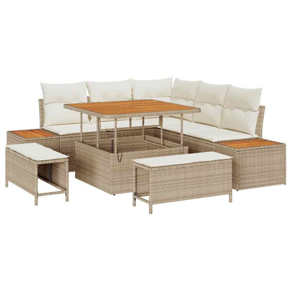 Ensemble de canapé de jardin 8 pc 7-nombre de places beige