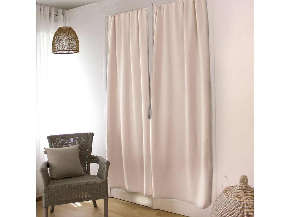 Rideau porte occultant basic naturel 90 x210 cm