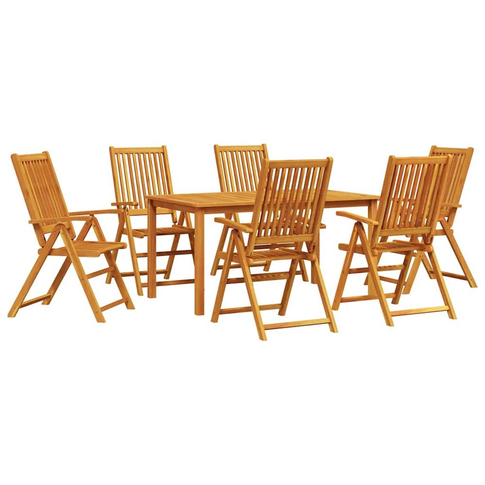 Ensemble de salle à manger pour jardin 7 pc marron