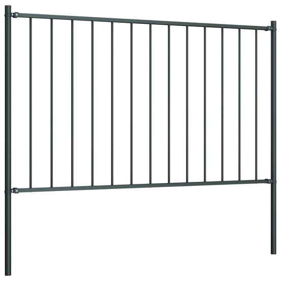 Panneau de clôture avec poteaux en acier thermolaqué 1,81 x 1 m anthracite