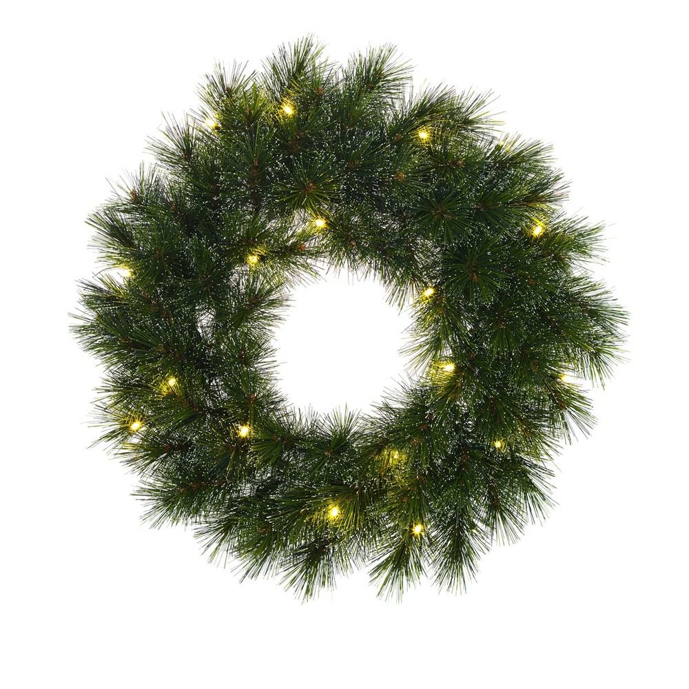 Black box trees glendon couronne avec led - décoration noël murale avec éclairage chaud - modèle décoratif à suspendre au mur ou à