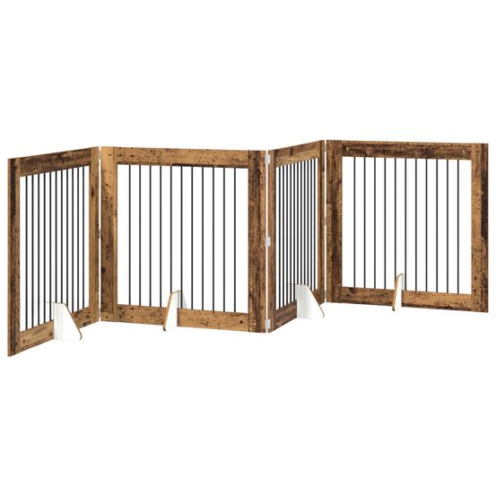 Porte de chien pliable avec supports 4 pc bois ancien 401 cm