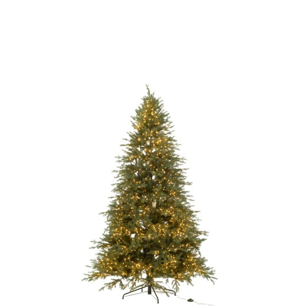 Sapin de noël artificiel vert foncé avec 3000 led h.225cm h225