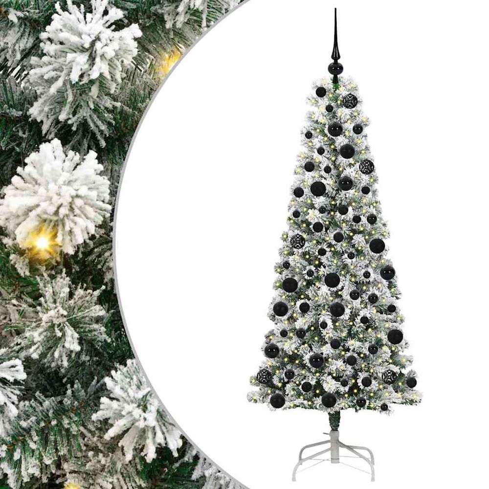 Sapin de noël artificiel à branches articulées vert et blanc