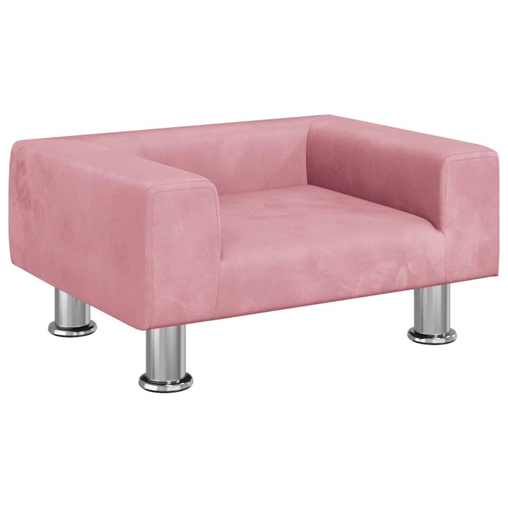Lit pour chien rose 50x40x26,5 cm velours
