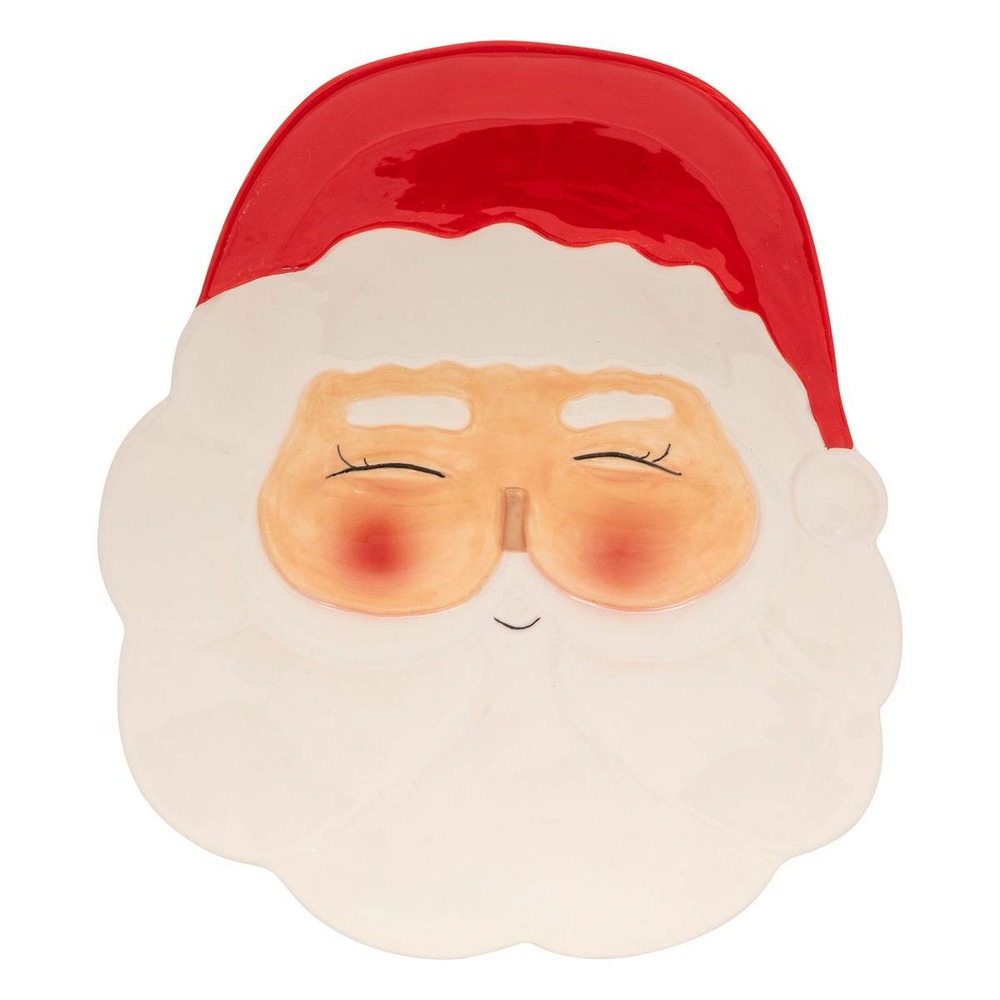 Assiette tête de père noël céramique