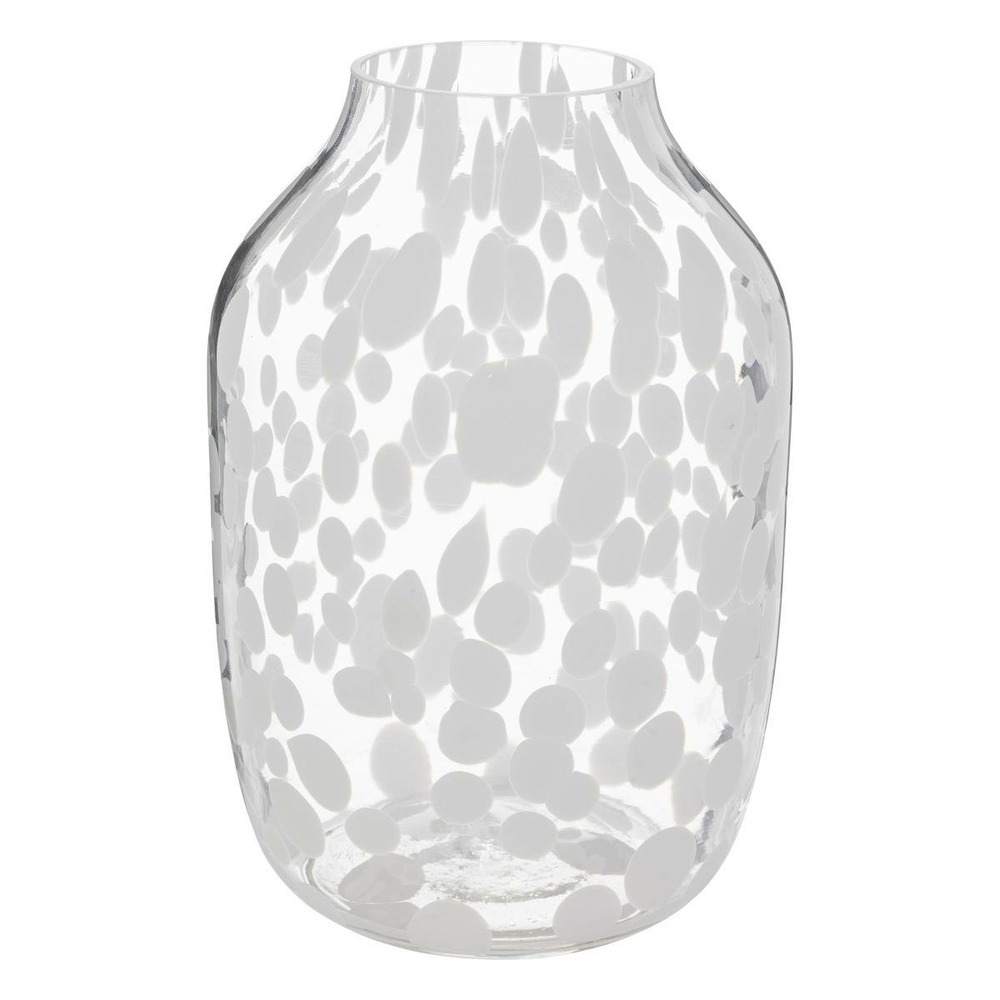 Vase en verre h21cm blanc