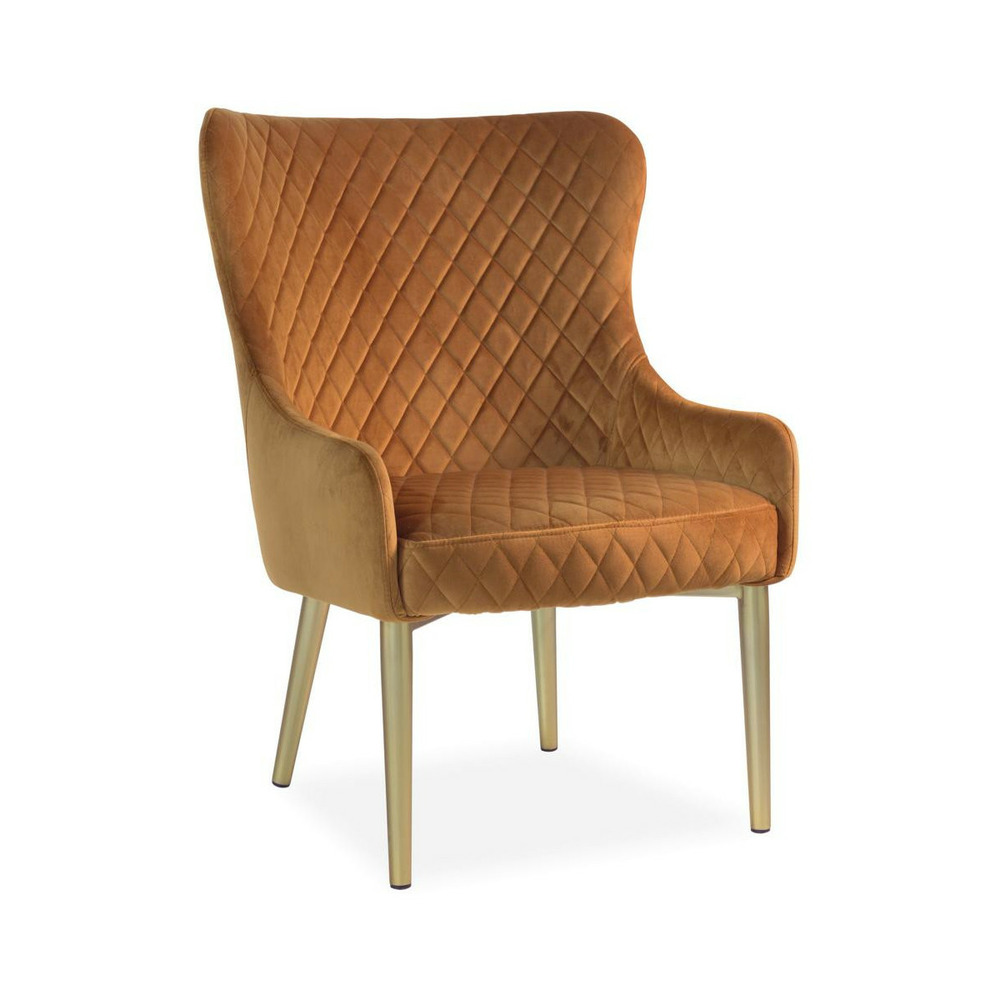 Fauteuil polyester orange - izenia décoration d'autrefois