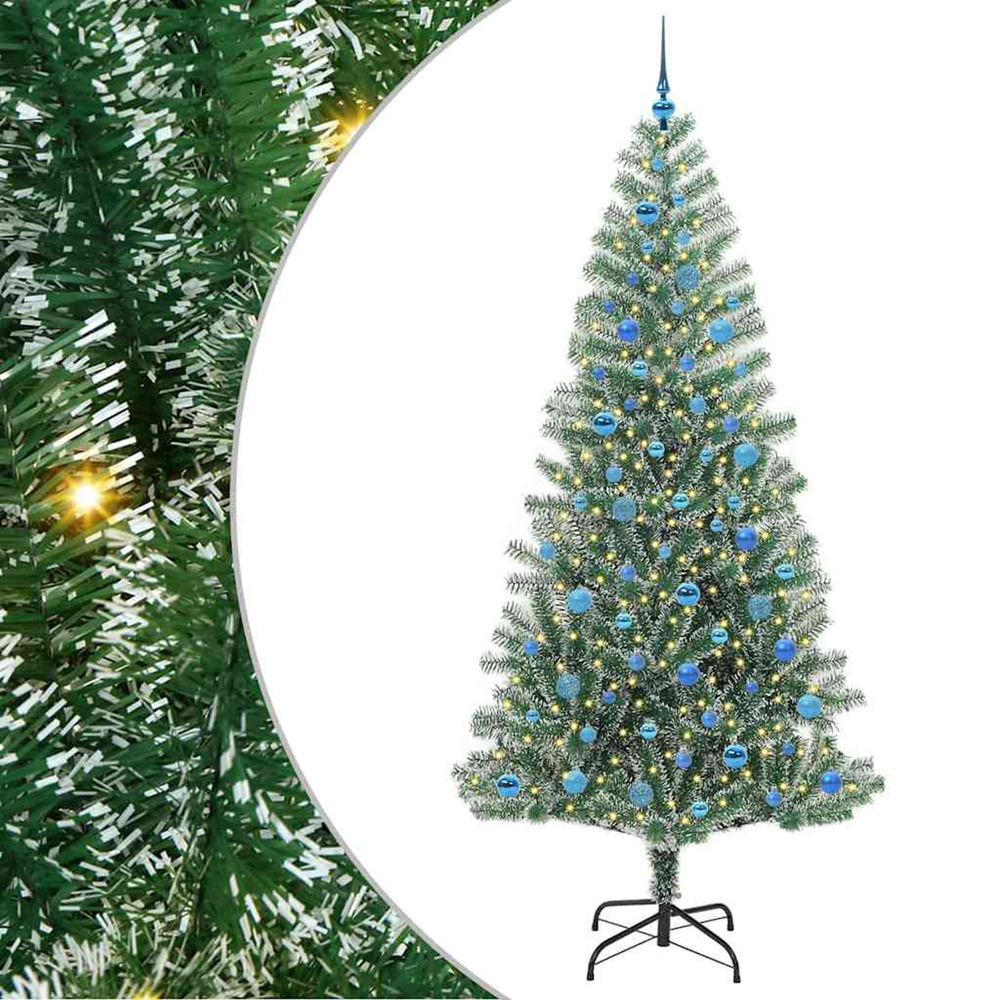 Arbre de noël artificiel floconné de neige avec lumière led