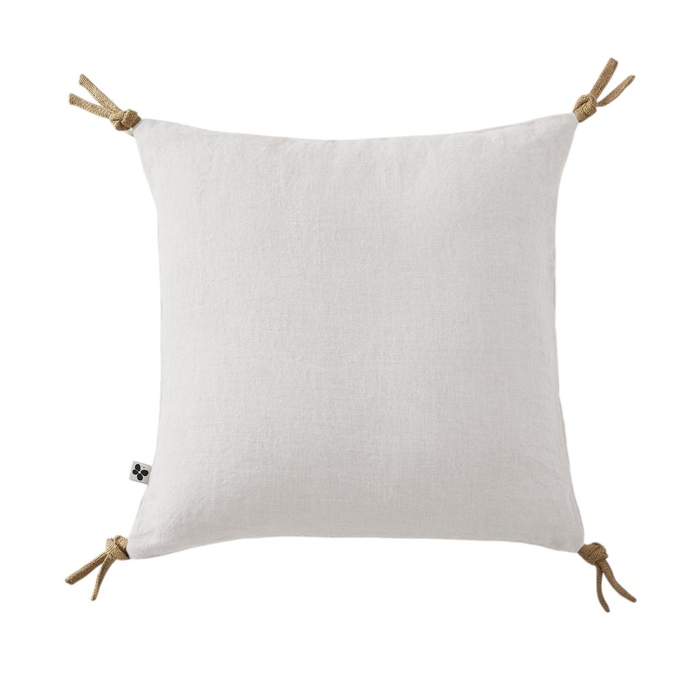 Coussin pompons lin lave collection soline