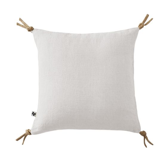 Coussin pompons lin lave collection soline