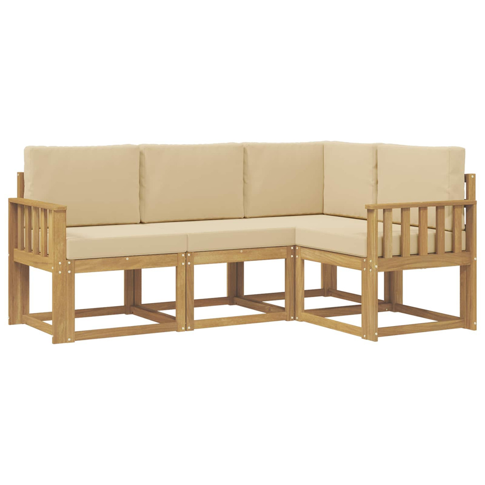 Ensemble de canapés d'extérieur 4 pcs blanc et beige