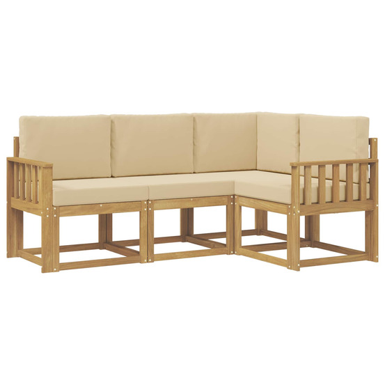 Ensemble de canapés d'extérieur 4 pcs blanc et beige