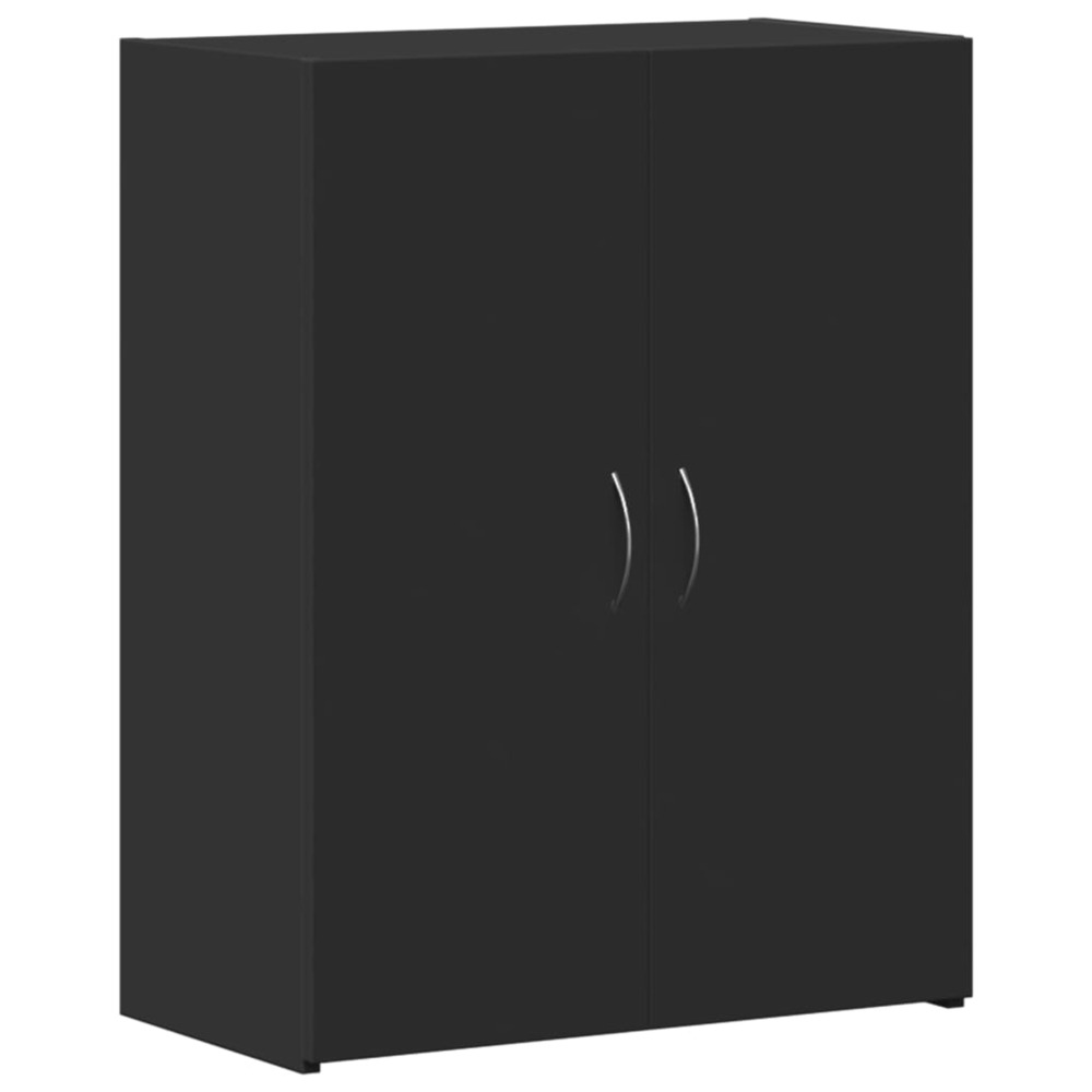 Armoire de classement noir 60x32x77,5 cm bois d'ingénierie