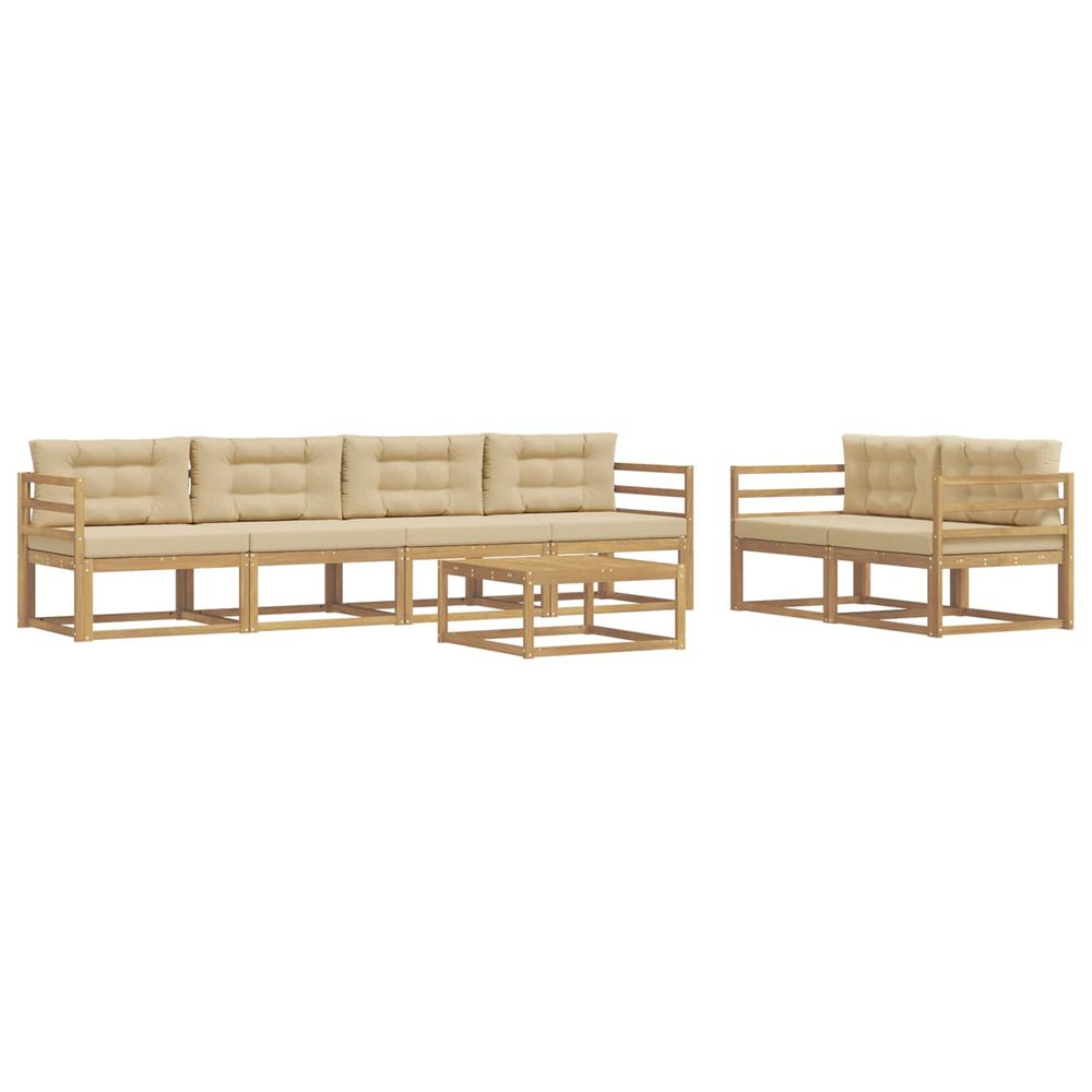 Ensemble de canapés d'extérieur 6 pc blanc et beige