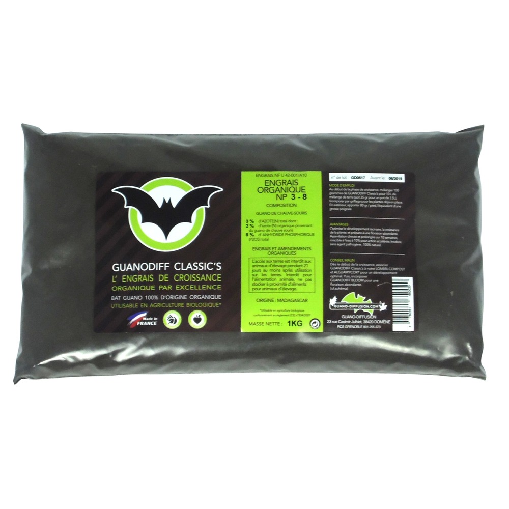 Engrais guanodiff classic's - sachet de 1 kilo