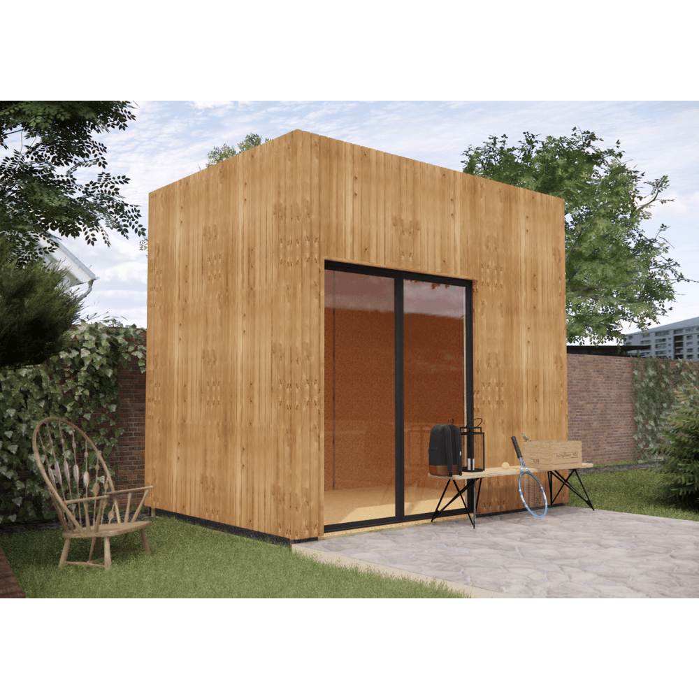 Studio de jardin 4 saisons en bois 3,3 x 2,4 x 3,2 m / isolation re2020 / menuiseries alu k-line