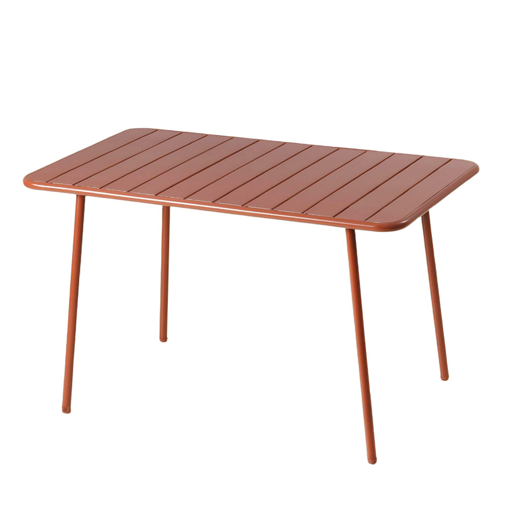 Table de jardin 4 à 6 places 120cm terracotta bergame