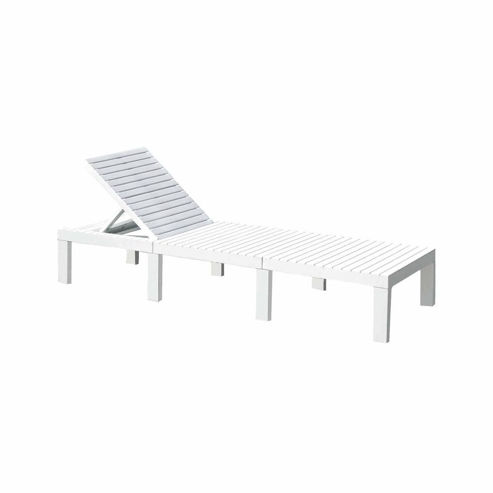 Bains de soleil ababahi, chaise longue de jardin réglable, chaise longue d'extérieur, 100% made in italy, 195x65h78 cm, blanc