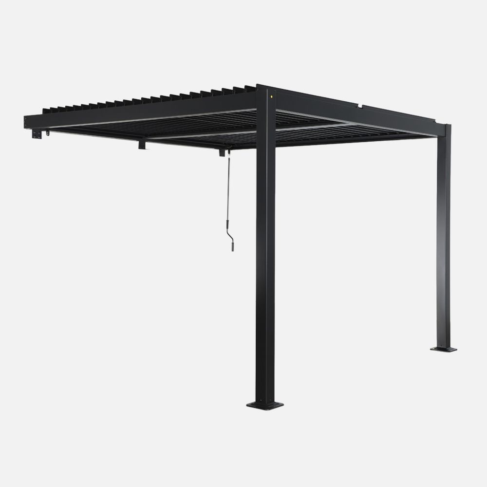 Pergola bioclimatique aluminium adossée lames orientables 3x3m palace