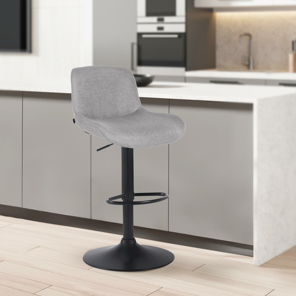 Tabouret de bar solon tissu noir