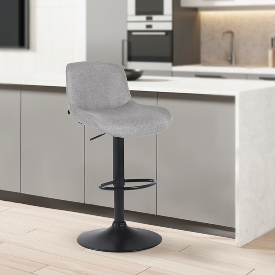 Tabouret de bar solon tissu noir