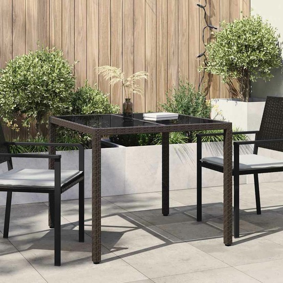 Table de jardin marron 90 x 90 x 75 cm polyrotin
