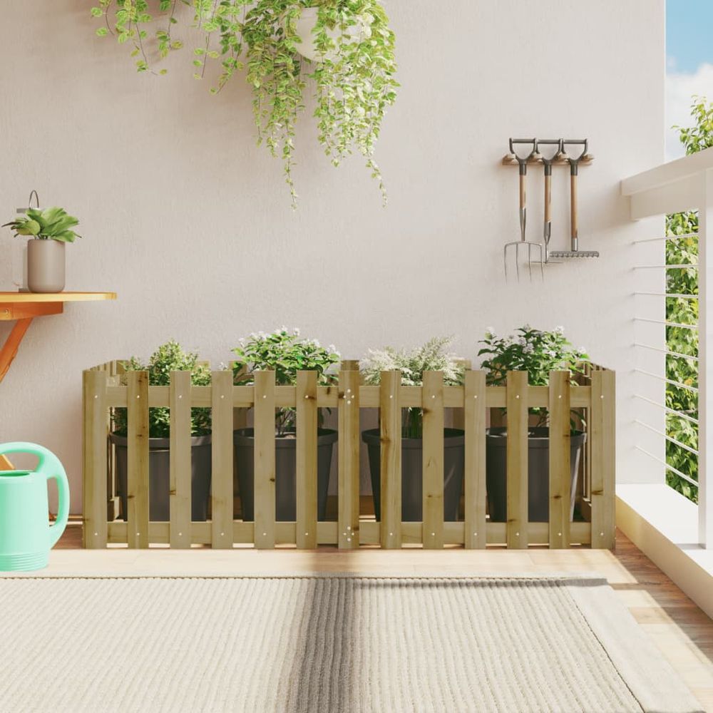 Grand potager surélevé en pin traité autoclave durable 150x50x50cm