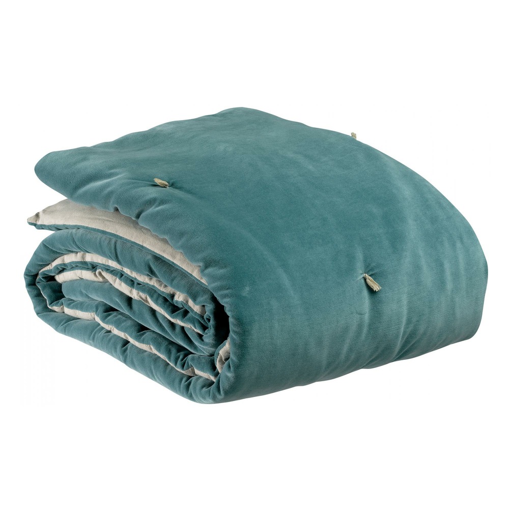 Plaid points noués elise vert de gris 140 x 200 cm