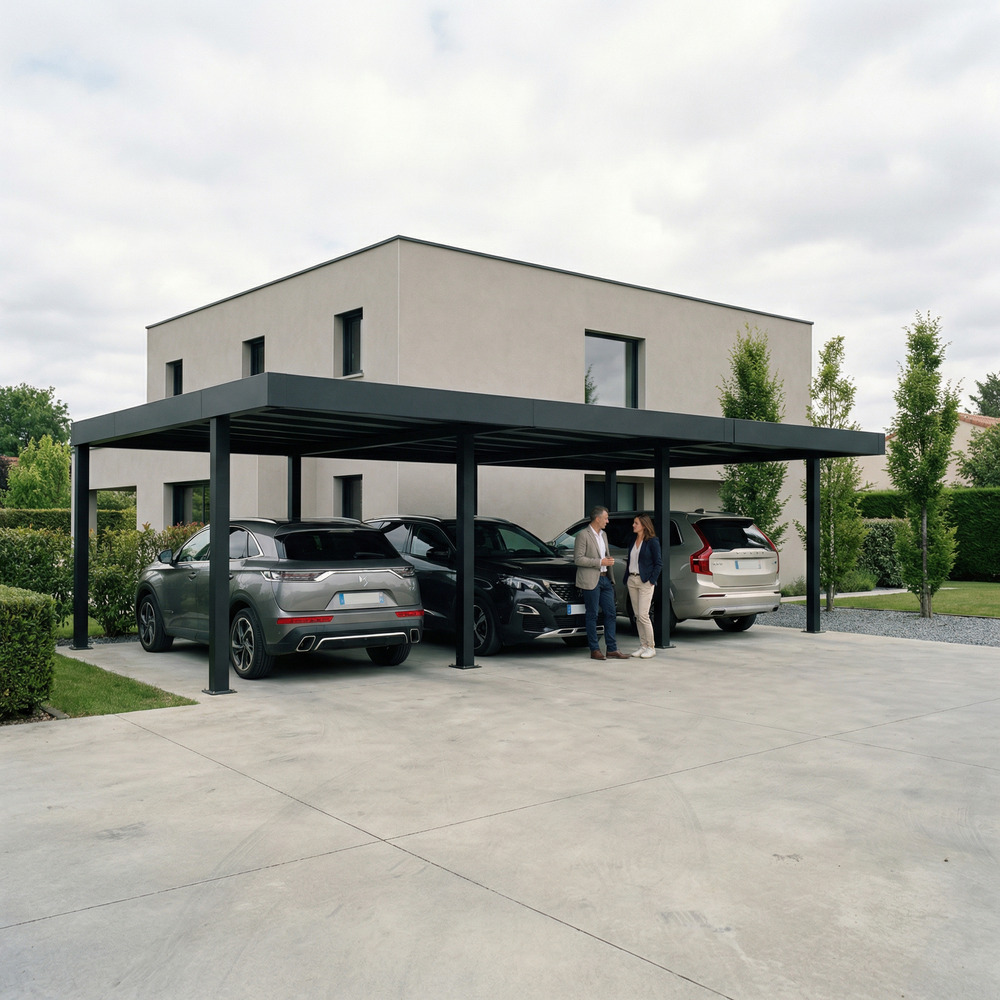Canopia carport double oslo 9,01 x 5,96 m noires