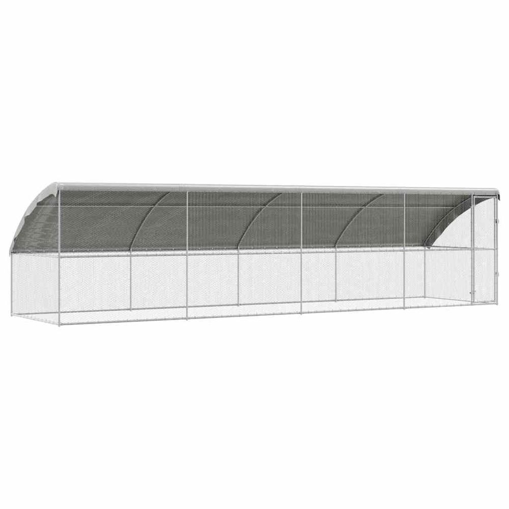 Cage à poules avec 1 porte 4 pièces argenté 800x200x200cm