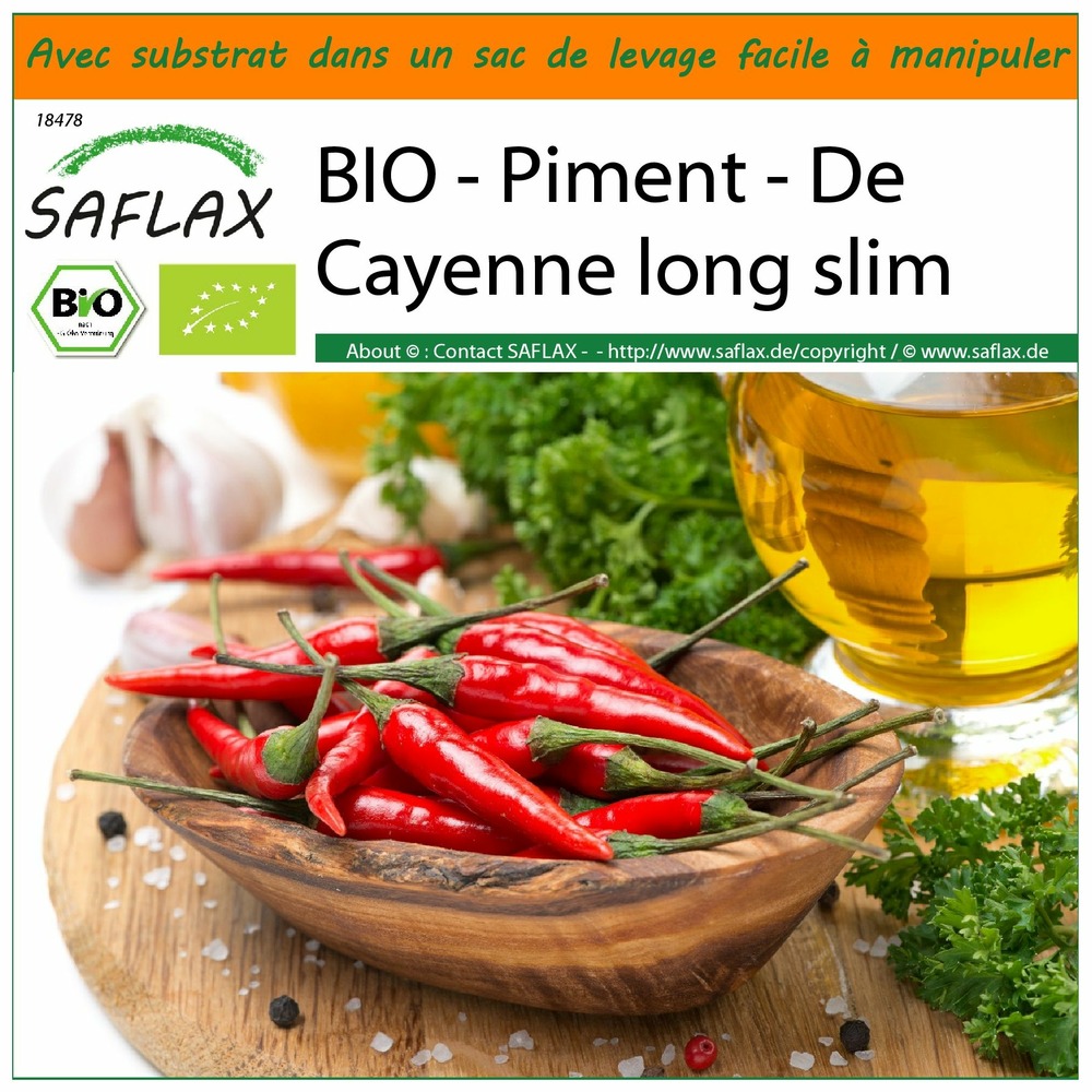 Garden in the bag - bio - piment - de cayenne long slim - 10 graines - capsicum annuum