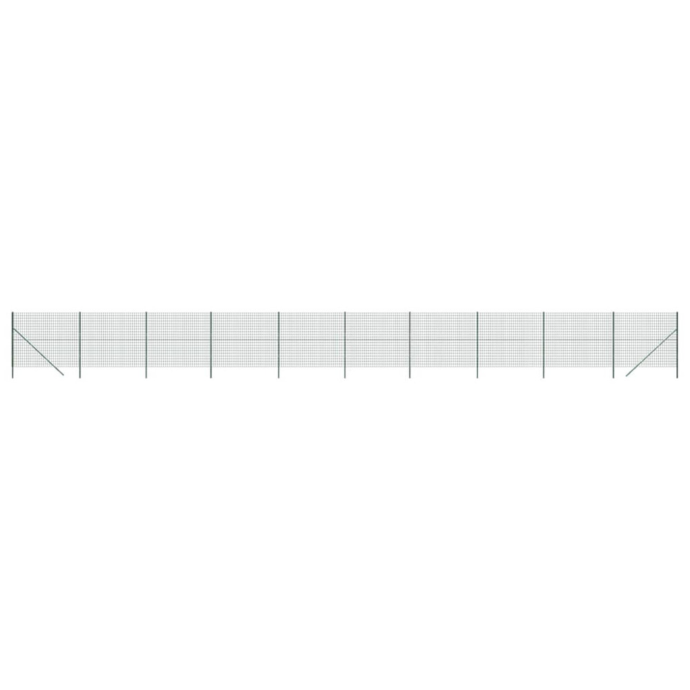 Clôture en treillis métallique vert 1,6x25 m acier galvanisé