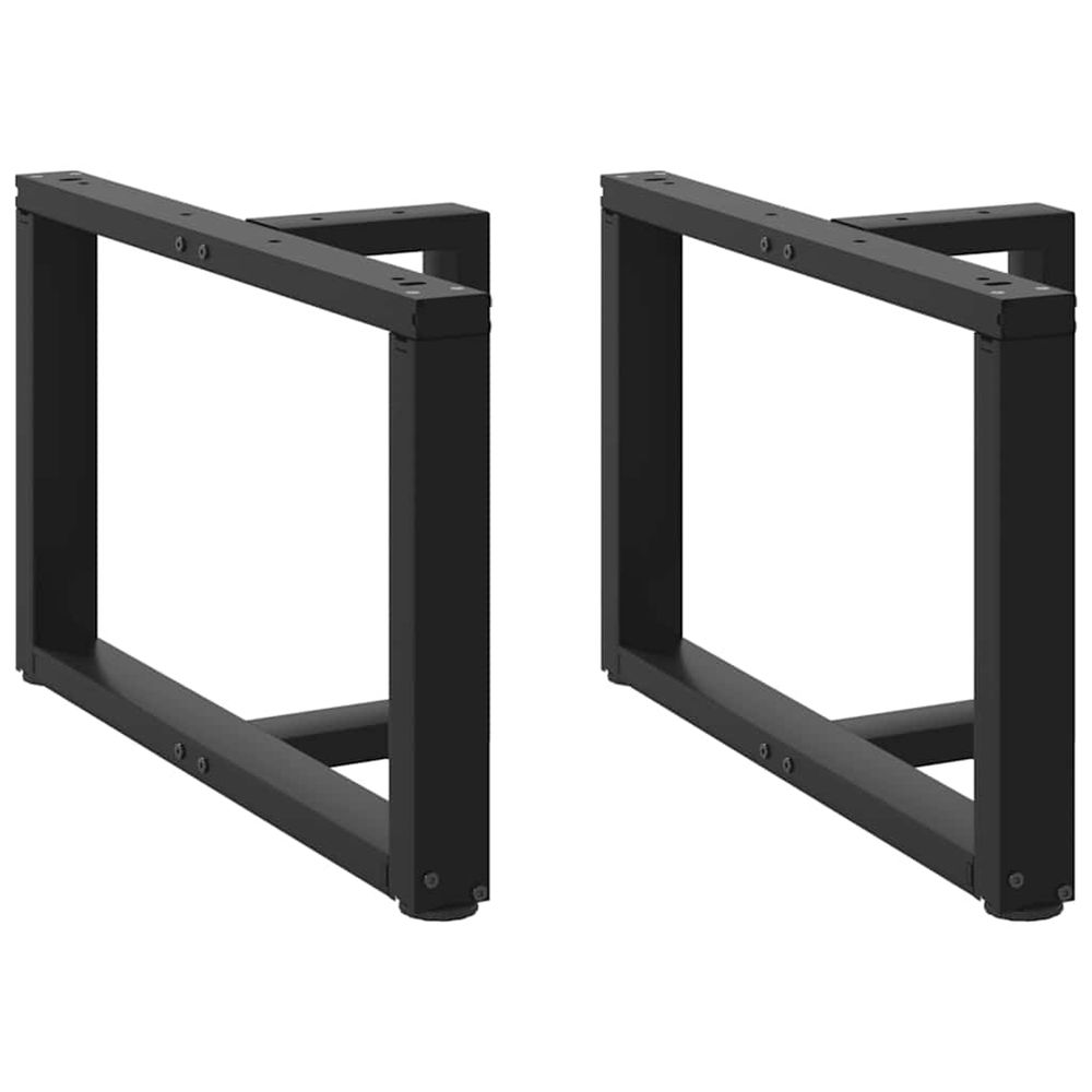 Pieds de table basse en t, 2 pièces, noir, 70 x 25 x (42-43) cm, acier