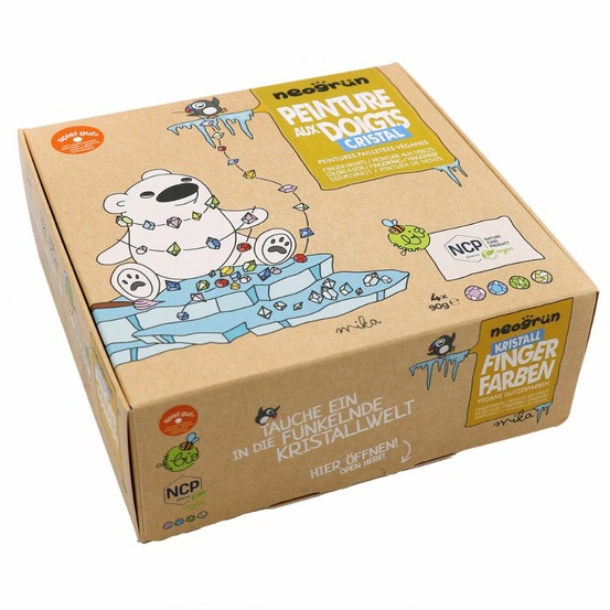 Boîte peinture aux doigts - 4 couleurs scintillantes