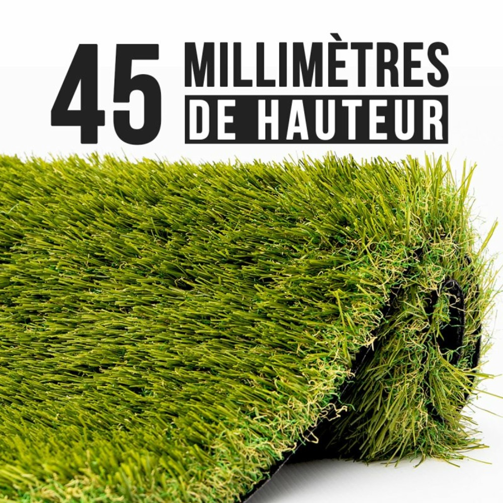 Gazon synthétique mgs 45 mm – rouleau 2 × 24 m, 48 m², fibre multidirectionnelle