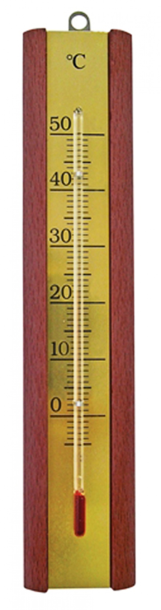 Thermomètre d'intérieur en bois et laiton