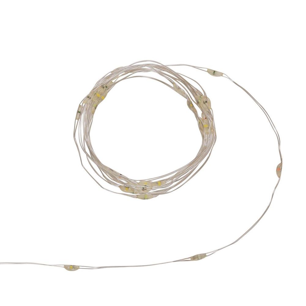 Guirlande lumineuse d'intérieur 2 m 40 led multicolore fil cuivre lumière fixe avec minuteur à piles