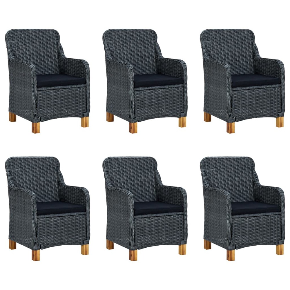 Ensemble à manger de jardin 7 pcs gris foncé