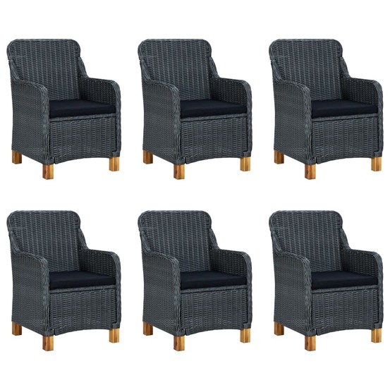 Ensemble à manger de jardin 7 pcs gris foncé