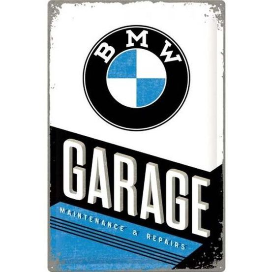 Plaque décorative en métal en relief 40 x 60 cm bmw garage