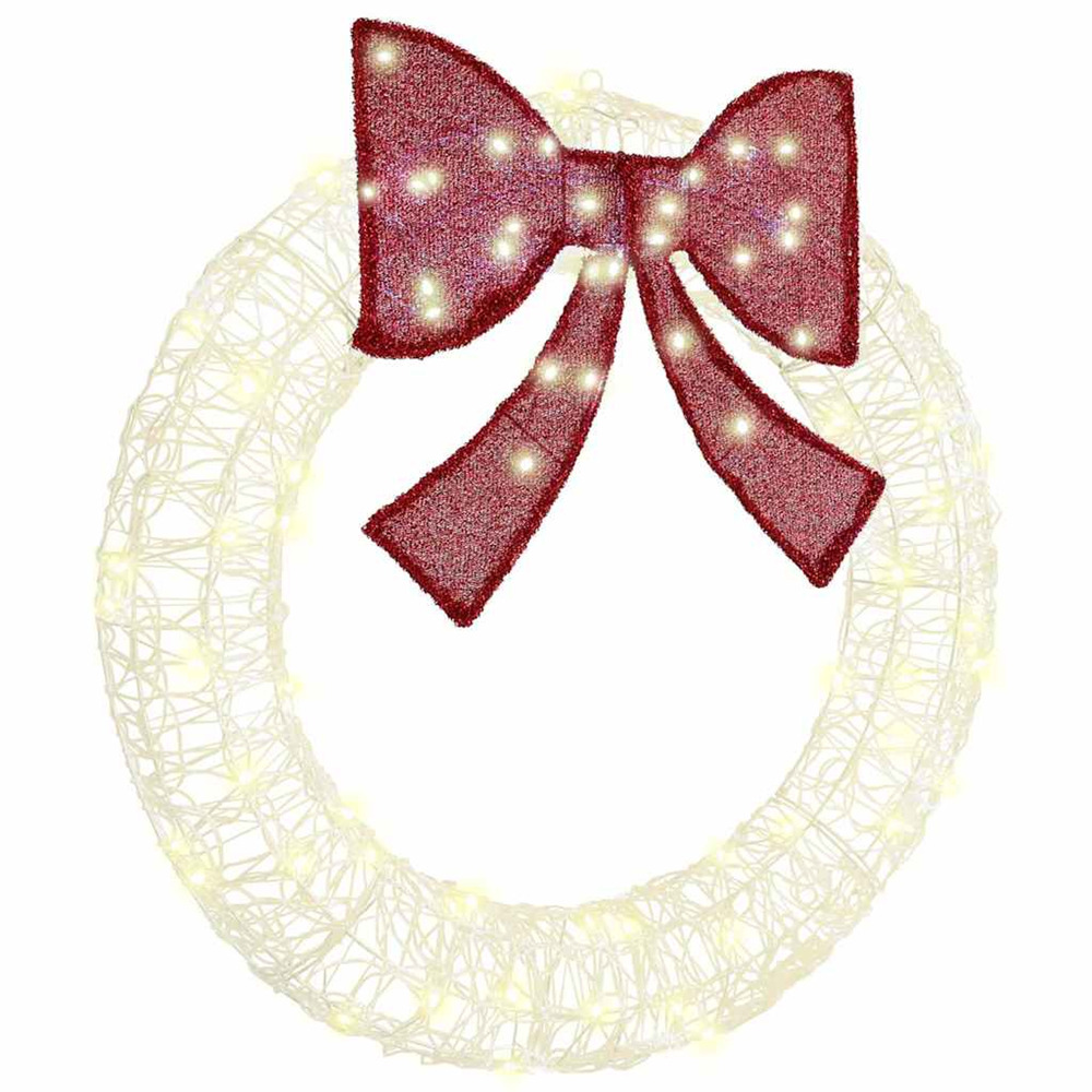 Couronne avec 80 led blanc chaud 92 x 9.5 x 92 cm acrylique