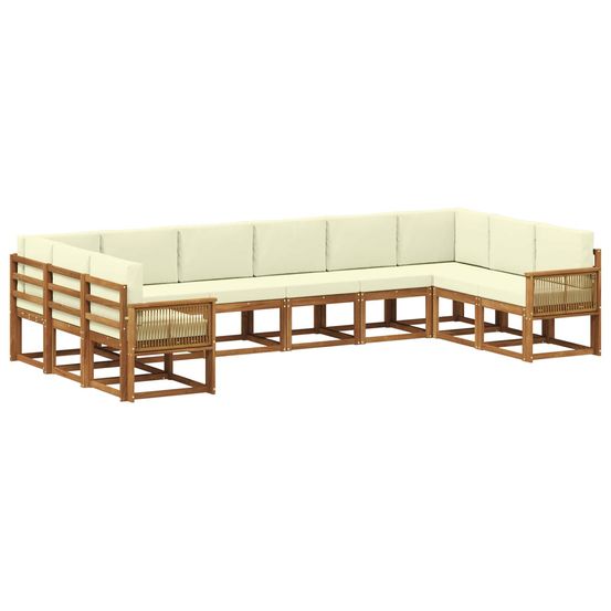Ensemble de canapés d'extérieur 10 pc naturel et crème